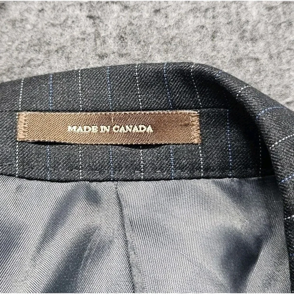 Peter Millar Blazer Wool Cashmere Blend Sportcoat Gray Striped 48T